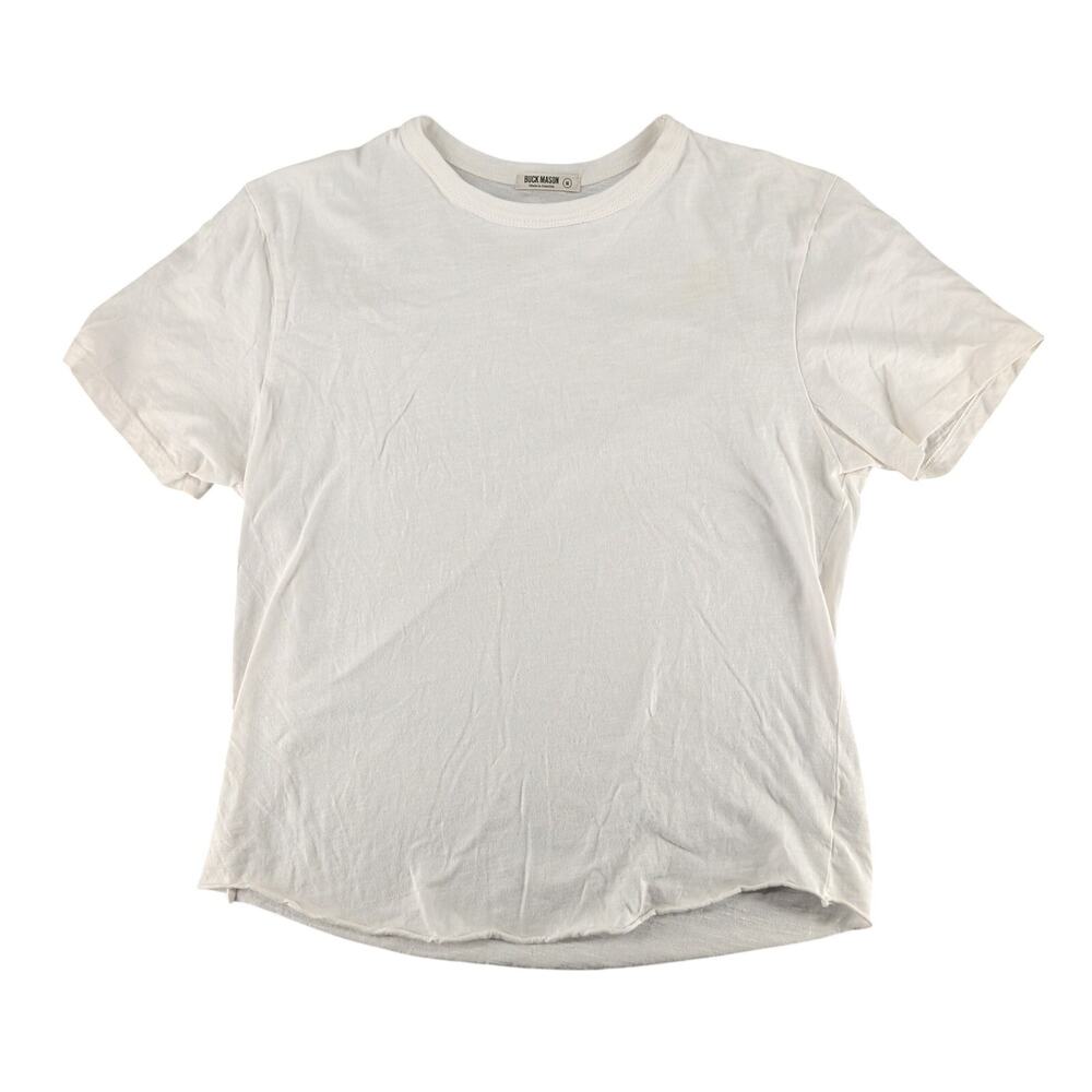 Buck Mason Curved Hem Slub Cotton Short Sleeve T Shirt Men's M Quiet Luxury